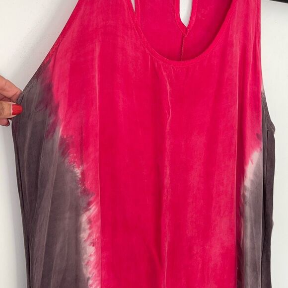 C&C California Tank Maxi Dress Size M Medium Sleeveless Shift Tie Dye In Ruby - Picture 6 of 10